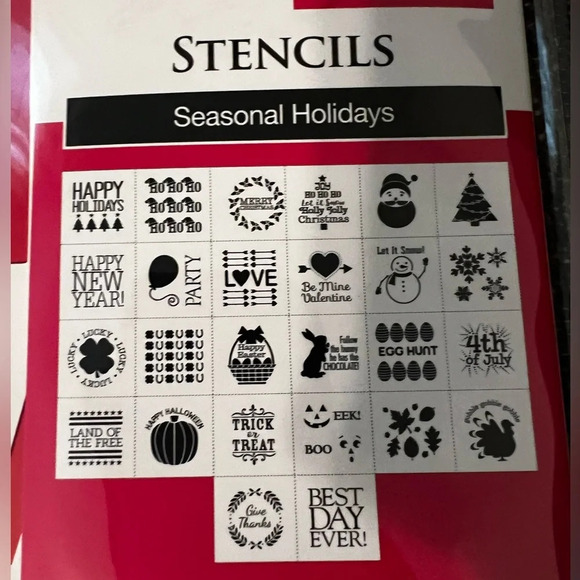 NWT FolkArt Holiday Value Stencil Pack - Picture 4 of 5